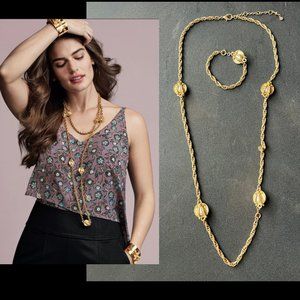 CAbi The Buzz Necklace 2126 - Combo Necklace and Bracelet with Bees and Pearls